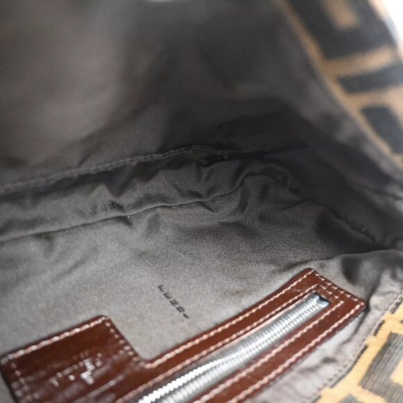 FENDI Logo Mamma Zucca Pattern Shoulder Bag Canvas Leather Brown Italy 662RH389 - Picture 14 of 16